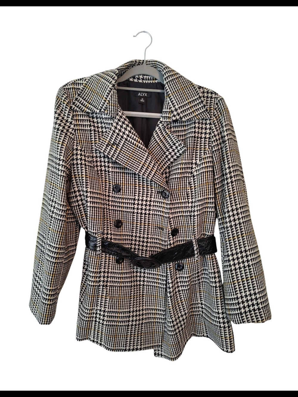 ALYX Black & White Glen Plaid Double-Breasted Blazer